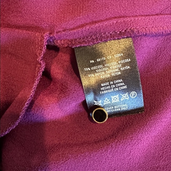 Maeve (Anthropologie) Galina plum tuxedo pleat (front & back) drop waist midi. M - Picture 9 of 10